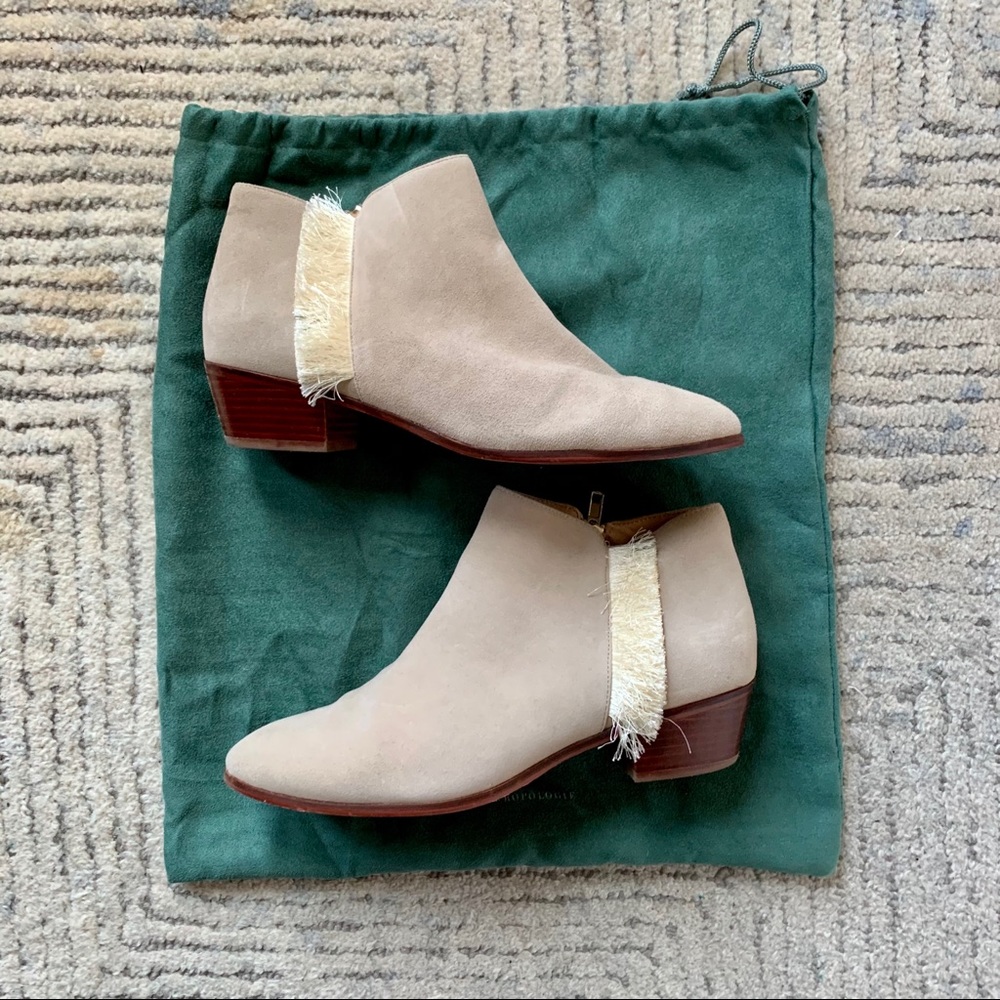 Anthropologie Fringed Booties